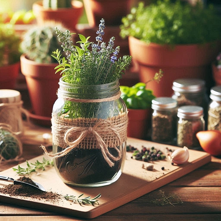 mason jar herb garden gift