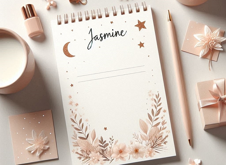 personalized notepad with the name jasmine