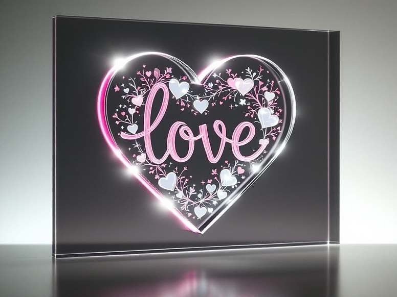 plexiglass love heart gift